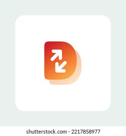 Un logotipo abstracto único consistente en la letra D y las flechas de intercambio. El logotipo es adecuado para un servicio financiero, un cambio de divisas o un traductor de idiomas.