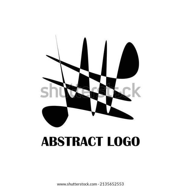 Unique abstract logo design. Logo black and white
finish line