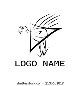 Diseño de logotipo abstracto único. Logo de Flying pelican
