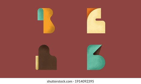 Unique abstract logo made from letter B. Initial B logo for business and branding.