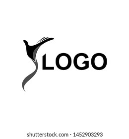 unique abstract logo, a picture of a hand that resembles a flying bird, symbolizes freedom, progress, excellence, enthusiasm.