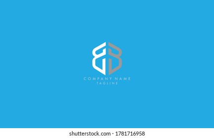 Einzigartiges, abstraktes Logo-Design mit Buchstaben B und B auf einzigartige Weise