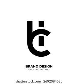 Unique abstract monogram logo combining letters Ch and Hc, perfect for modern creative branding.