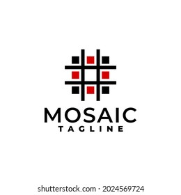 unique abstract mosaic logo good for business related to art, home decor or any business with a aesthetic theme.