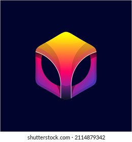 Unique Abstract Polygon Mask Gradient Color