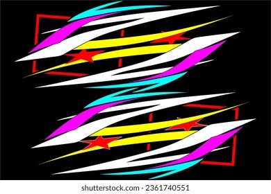 Unique abstract racing background vector design with striped patterns and a combination of bright colors, suitable for your wrapping