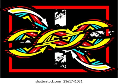 Unique abstract racing background vector design with striped patterns and a combination of bright colors, suitable for your wrapping