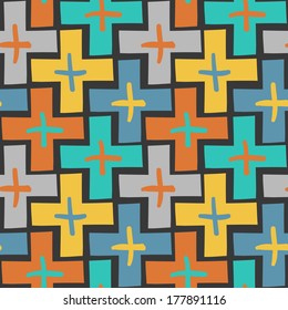 Unique abstract random seamless pattern. The vector hand draw background. Best for wedding cards, bedroom, bags. Cross.