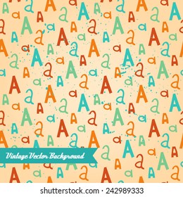 Unique abstract random seamless pattern. The vector hand draw background. Best for wedding cards, bedroom, bags. Letter A.