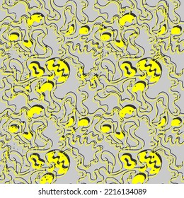 Unique abstract seamless artwork with hand drawn vector pattern