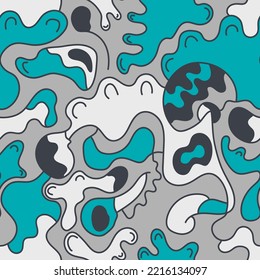 Unique abstract seamless artwork with hand drawn vector pattern