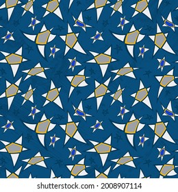 Unique abstract seamless pattern with chaotic stars