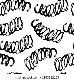 Unique abstract seamless pattern. The daub made by ink and brush. Ideal for fabrics, textiles, covers and background. Vector illustration