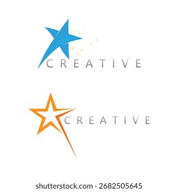 Diseño abstracto único del logotipo de la estrella con el icono geométrico del Vector de la forma para la identidad de marca