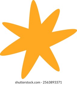 Unique abstract starburst shape with a playful artistic style. Vector Illustration.