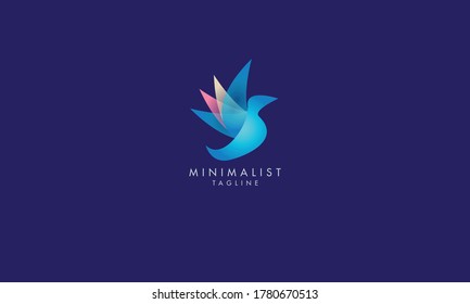 Unique abstract style bird icon logo concept	