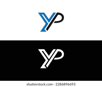 Unique Abstract Style Letter YP Creative Logo Design Element Vector Illustration.