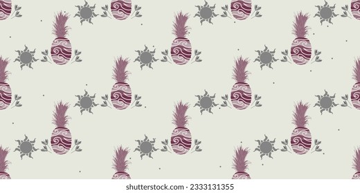 unique abstract summer pineapple fruits seamless pattern background