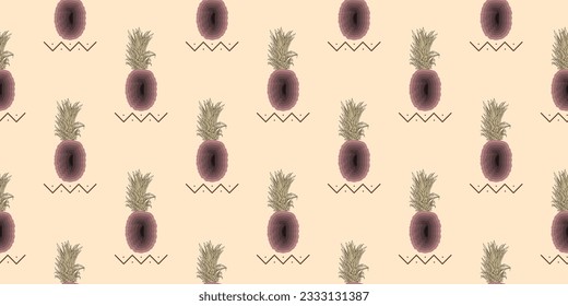 unique abstract summer pineapple fruits seamless pattern background
