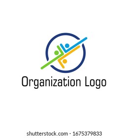 Unique Abstract With Three People In Circle Organization Logo For Your Organization, Community And Business Logo Design Needs