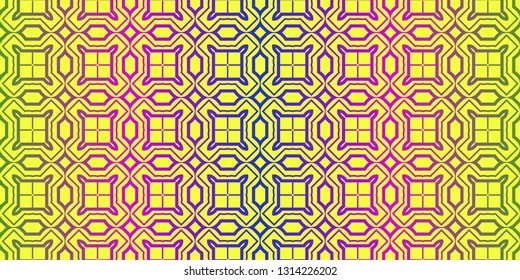 Unique, Abstract Traditional Geometric Color Pattern. Seamless Vector Illustration. For Fantastic Design, Wallpaper, Background, Fantastic Print. Yellow purple color.