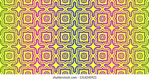 Unique, Abstract Traditional Geometric Color Pattern. Seamless Vector Illustration. For Fantastic Design, Wallpaper, Background, Fantastic Print. Yellow purple color.