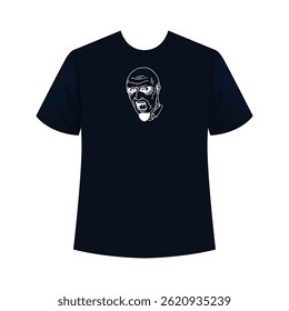 Design exclusivo de t-shirt abstrata com cores impressionantes e formas dinâmicas.