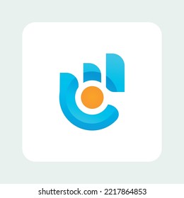 A unique abstract two-tone logo resembling an open eye and the letter C. Suitable for a mobile application, an online service, code development.