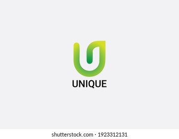 Unique Abstract U Letter Modern Logo Design