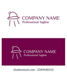 Unique abstract ufo logo. line art logo, perfect for your business. Modern and simple logo design. 