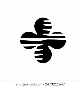 Unique abstract and unusual clover logo design