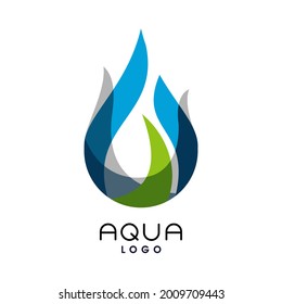unique abstract water logo like fire illustration