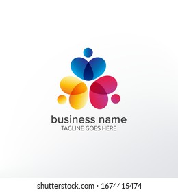 Unique Abstract Youth Social Activities Logo Template For Your Company, Business, Association, Community, Organization. Butterfly People Icon