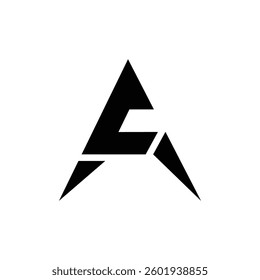 Unique AC CA Pyramid Triangle Cut Logo Modern Letter Shape Design