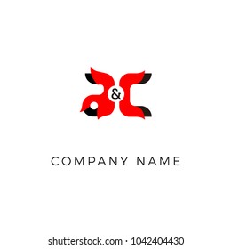 Unique AC Initial Letter Design Template. Creative Initial Logo.