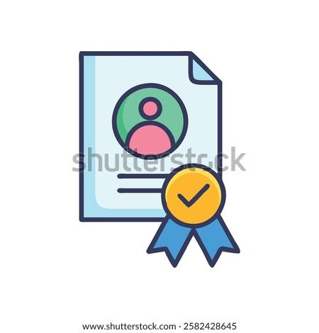 Unique accreditation design icon illustrating quality and certification standards.