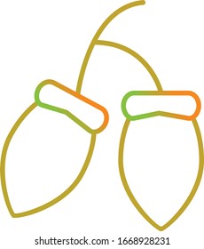 Unique Acorns Vector Line Icon