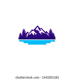 Unique Adventure Mountain Hill sunset beach logo vector design icon illustration template