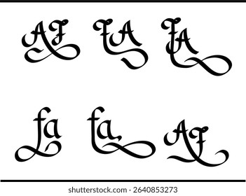 Unique AF Emblem: Overlapped A and F Monogram Logo Inspiration