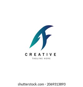 Vector de plantilla de diseño de logotipo de carta AF único