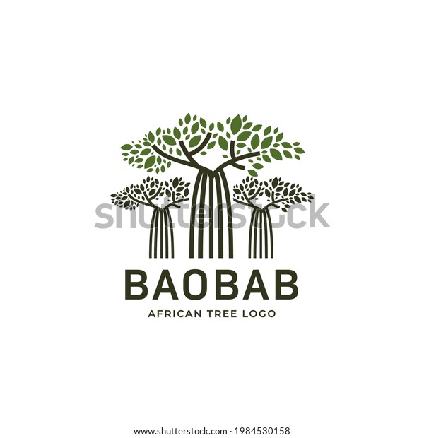 Unique africa baobab tall tree logo icon,\
baobab ethnic tree of life logo icon\
template