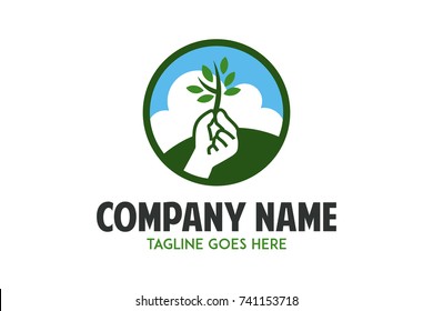 unique agriculture organic logo illustration