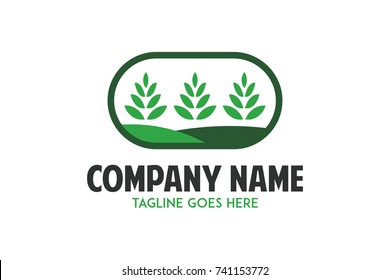 unique agriculture organic logo illustration