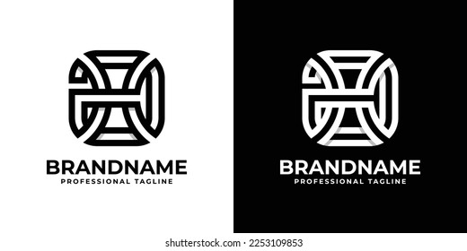Einzigartiges AH- oder HA-Monogramm-Logo, geeignet für jedes Geschäft mit AH- oder HA-Initialen.