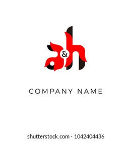 Unique AH Initial Letter Design Template. Creative Initial Logo.
