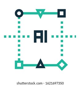 Unique AI icon, illustration, vector