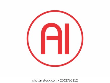 Letra inicial AI única Diseño alfabético
