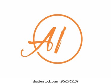Unique AI initial letter Alphabet design
