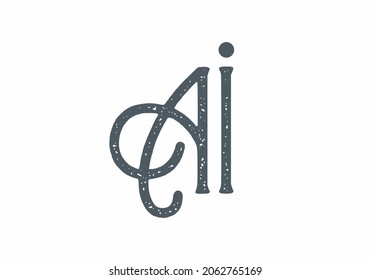 Unique AI initial letter Alphabet design
