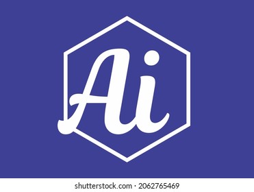 Letra inicial AI única Diseño alfabético